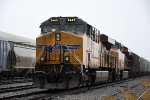 Grain train sits parked in the yard